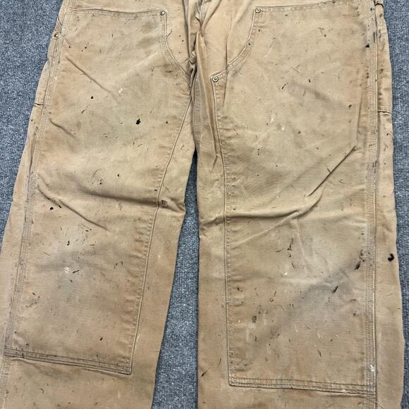 Vintage Carhartt Double Knee Work Pants Mens 36x36 Brown Distressed USA Made - Picture 7 of 14